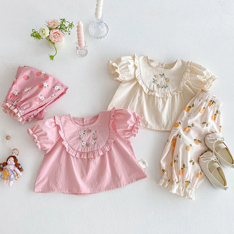 Girls Floral Shirt and Pants Summer Outfit