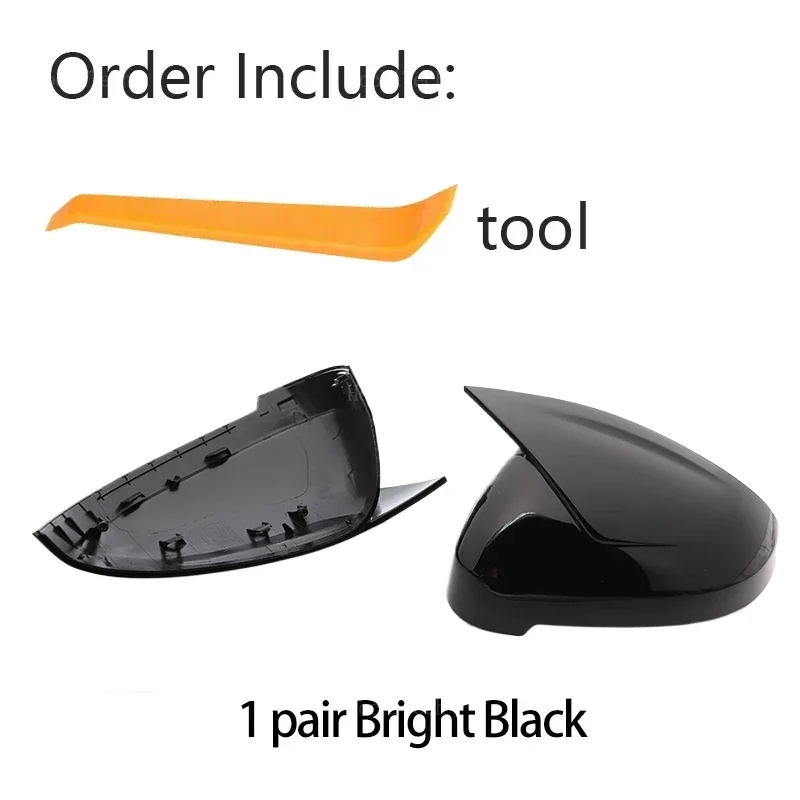 Premium Black Side Wing Mirror Caps - High Quality Replacement Covers, Set of 2