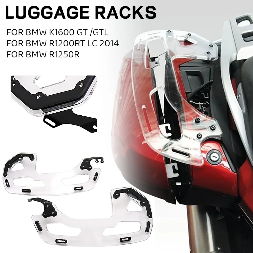 

For BMW R1200RT LC 2014 R1250RT K1600 GT GTL 2021 2020 2019 2018 New Motorcycle ADDITIONAL LUGGAGE RACK -CLEAR- ON SIDE PANNIERS