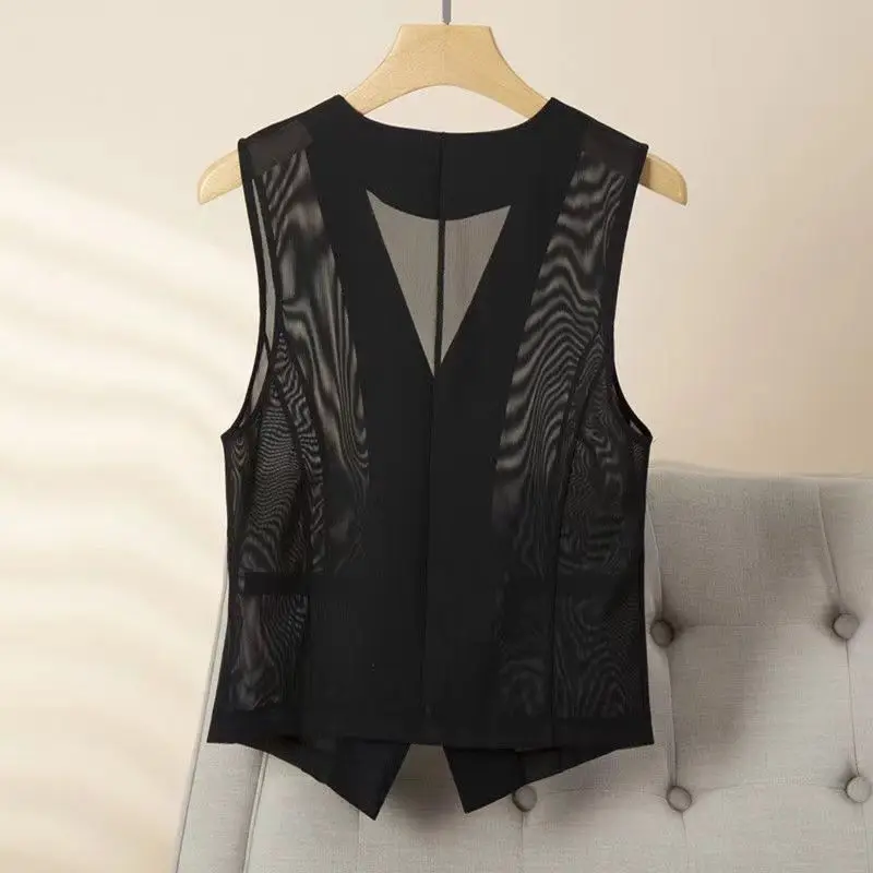 Gilet In Lino Donna - Cardigan Senza Maniche Estivo Scollo A V