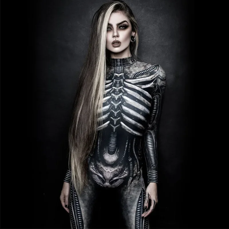 Halloween Devil Ghost Specter Jumpsuit Women Cosplay Skeleton Jumpsuits Carnival Party Performance Scary Costume halloween costumes