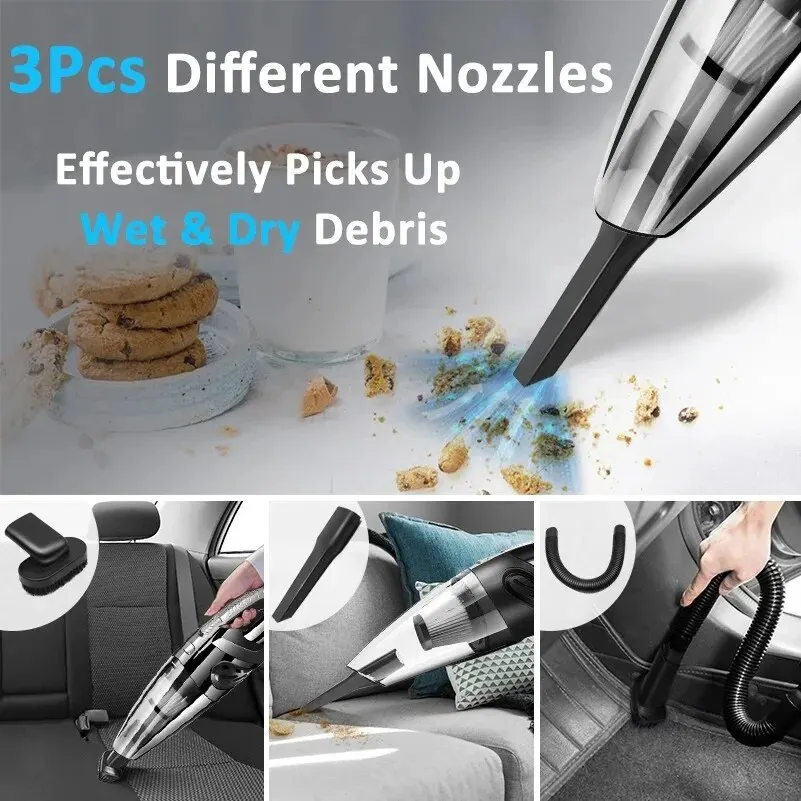 Wireless Vacuum Cleaner Powerful Cyclone Suction Rechargeable Handheld Car Vacuum Cleaner Quick Charge for Car Home Pet Hair 3