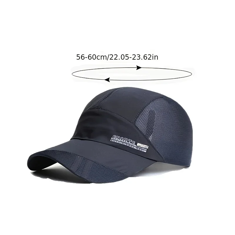 1pc Breathable Mesh Baseball Cap, Quick-Dry Polyester Sports Hat for Fishing Golf Sun Protection,  Breathable Fishing Golf Cap 6