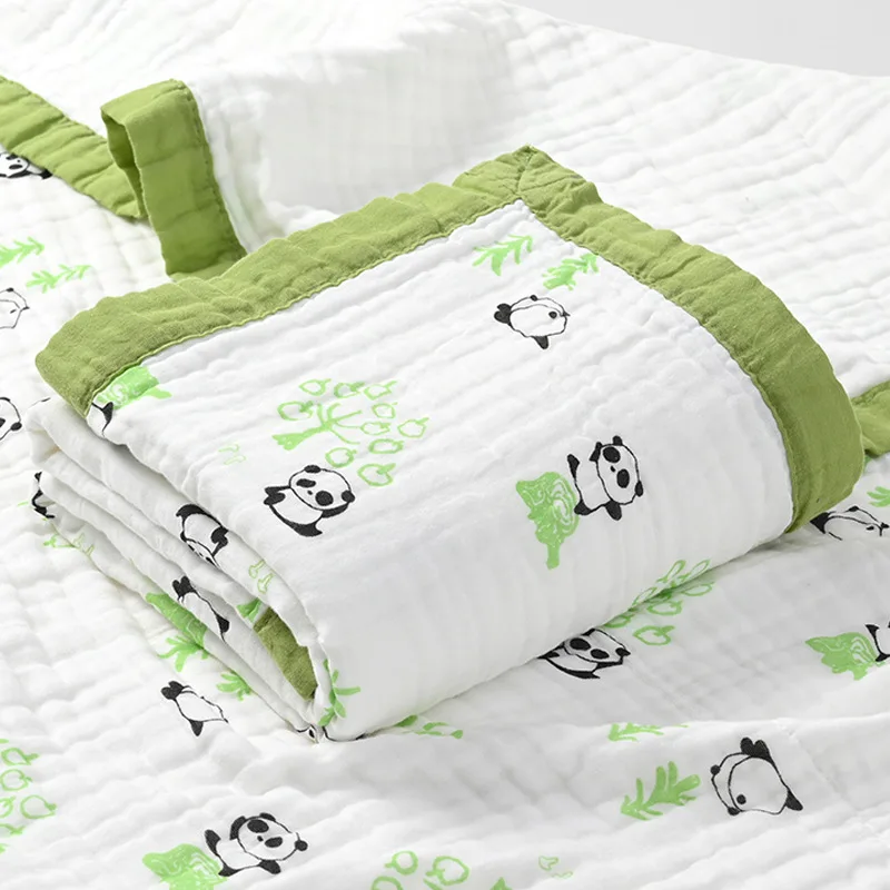 Baby Blanket  Newborn Two Layers Muslin Cotton Swaddle Kids Swaddling Wrap Bedding Receiving newborn baby blankets cute cartoon printed cotton muslin swaddle wrap infant baby receiving blanket sleeping bedding cover