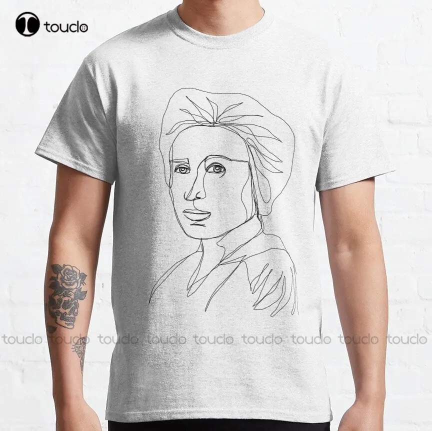Rosa Luxemburg Single-Line Portrait Classic T-Shirt T Shirts For Women Graphic Digital Printing Tee Shirts Custom Gift Xs-5Xl
