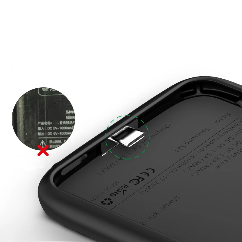 Power Bank Battery Charger Case for Samsung S21 S21p S21Ultra External Battery Pack Mobile Phone Charger Back Clip Powerbank