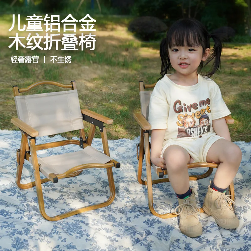 Children's outdoor folding chair Aluminum alloy Kermit chair Bao Bao mini camping picnic small chair portable ultra light stool retractable folding stool camping fishing chairs travel outdoor furniture relax tourist table foldable beach cheap gamer chair