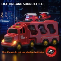 WizKidz Kids Fire Truck Toy Friction Car Powered Car Toy for 1 to 6 Years Old Transport Truck Gift for 3+ Years Old Boys & Girls 2