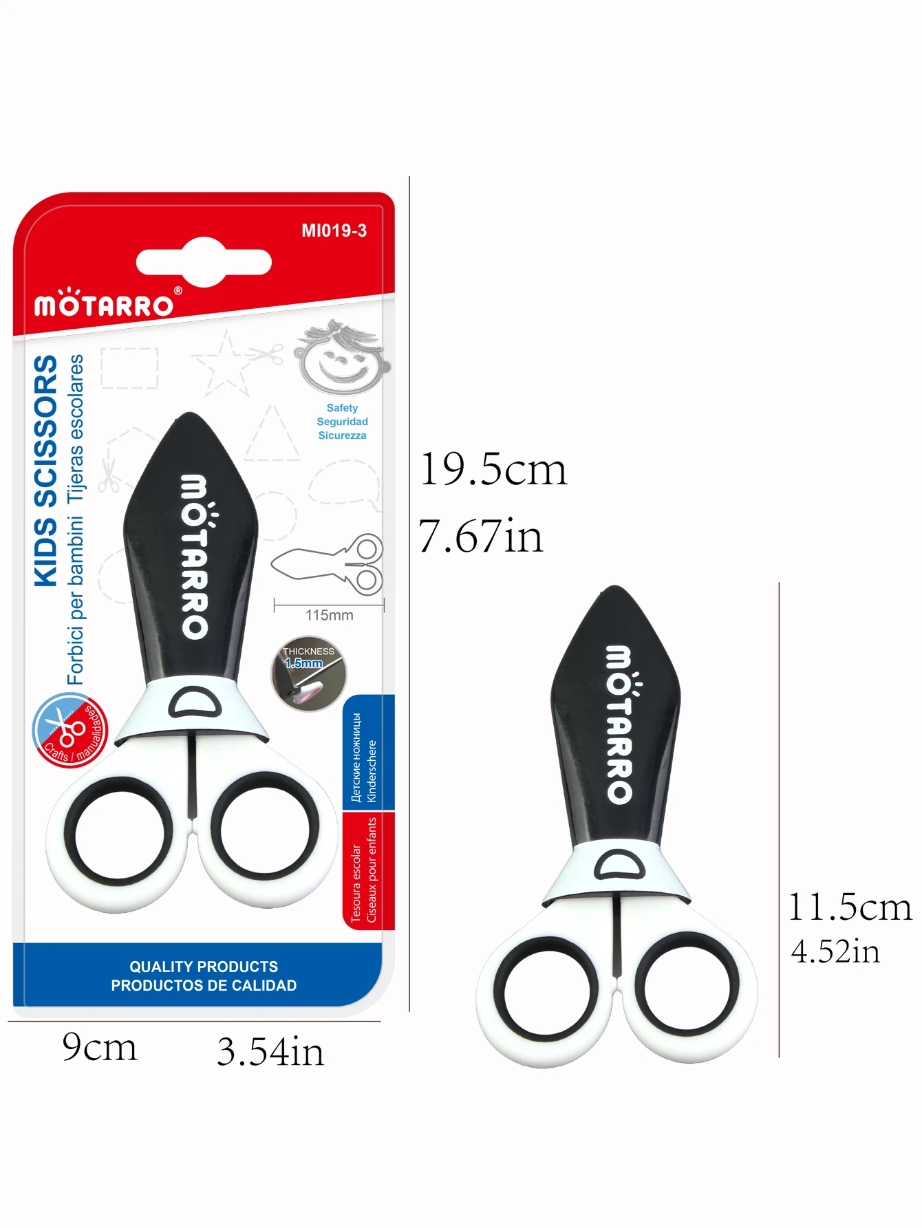 MOTARRO 1Pc 무작위 115mm 미니 안전 둥근 머리 플라스틱 가위 학생 어린이 종이 절단 학교 용품