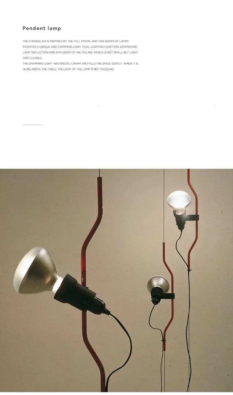 Description Picture 6 of itemItalian Parentesi Pendant Lamp for Bedroom Bedside Lamp Living Room Ceiling to Floor Suspension Pendant Light