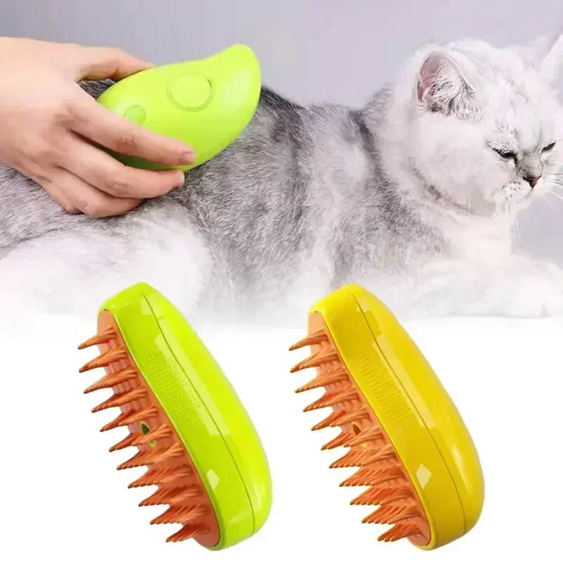 Cat Dog Steamy Brush 3 In 1 Electric Spray Cat Hair Brushes Massage Pet Grooming Comb Hair Removal Combs Pet Grooming Supplies gloves effective cleaning back massage animal bathing hair removal dog cat pet combs grooming deshedding brush