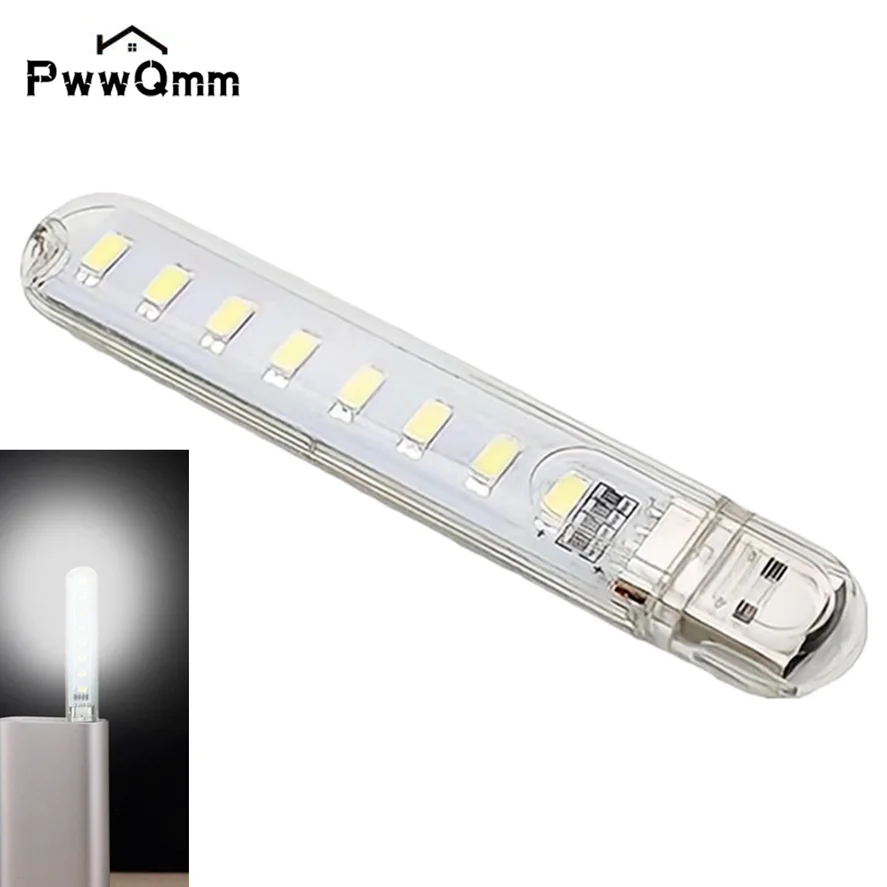 Mini USB LED Table Lamp Portable Reading Desk Light For Camping Power Bank Notebook 8Leds Book Night lights Flashlight led light,desk lamp,night light,led desk lamp,book light,mini night light,mini led light