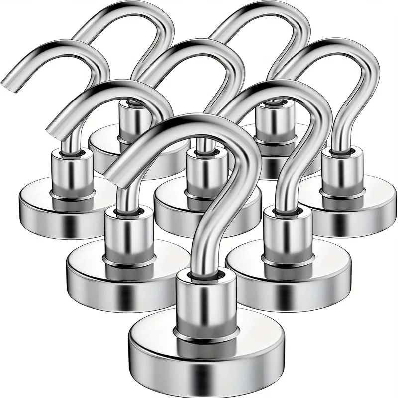 Strong Magnetic Multi-Purpose Hooks Storage Hooks Home Kitchen Bar Key Storage Bathroom Hangers 10Pcs E16