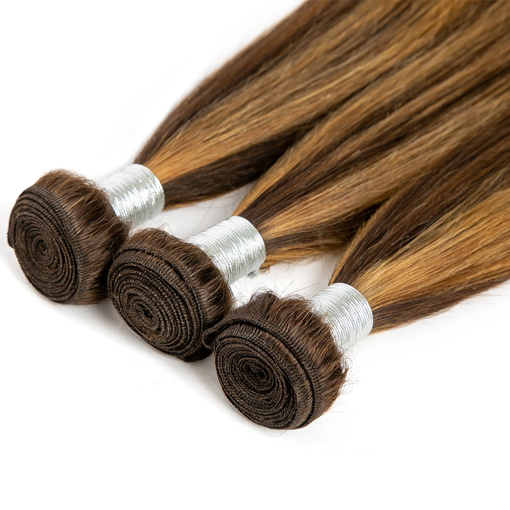 1/3/4 Bundles Brazilian Human Hair Bundles Highlight Straight Human Hair Remy Ombre Color Weaving