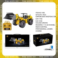 Huina 1:14 4wd Rc Heavy Duty Bulldozer 2.4g 22 Channels Remote Control Alloy Fuselage Engineering Vehicles Professional Toy Gift 1