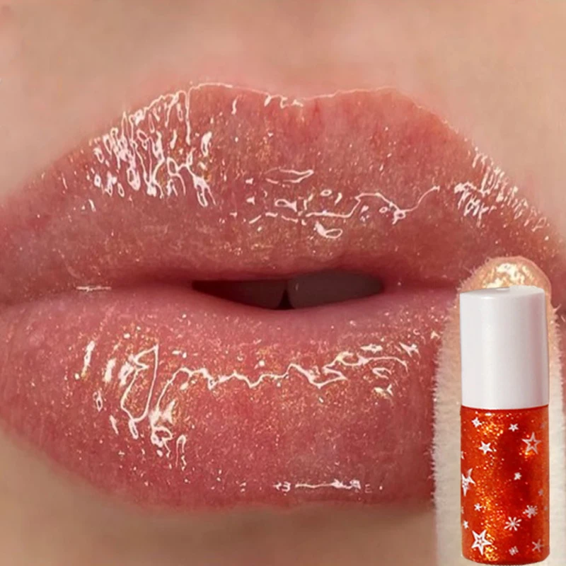 1PC Diamond Crystal Lip Gloss Shiny Transparent Jelly Lip Tint Oil