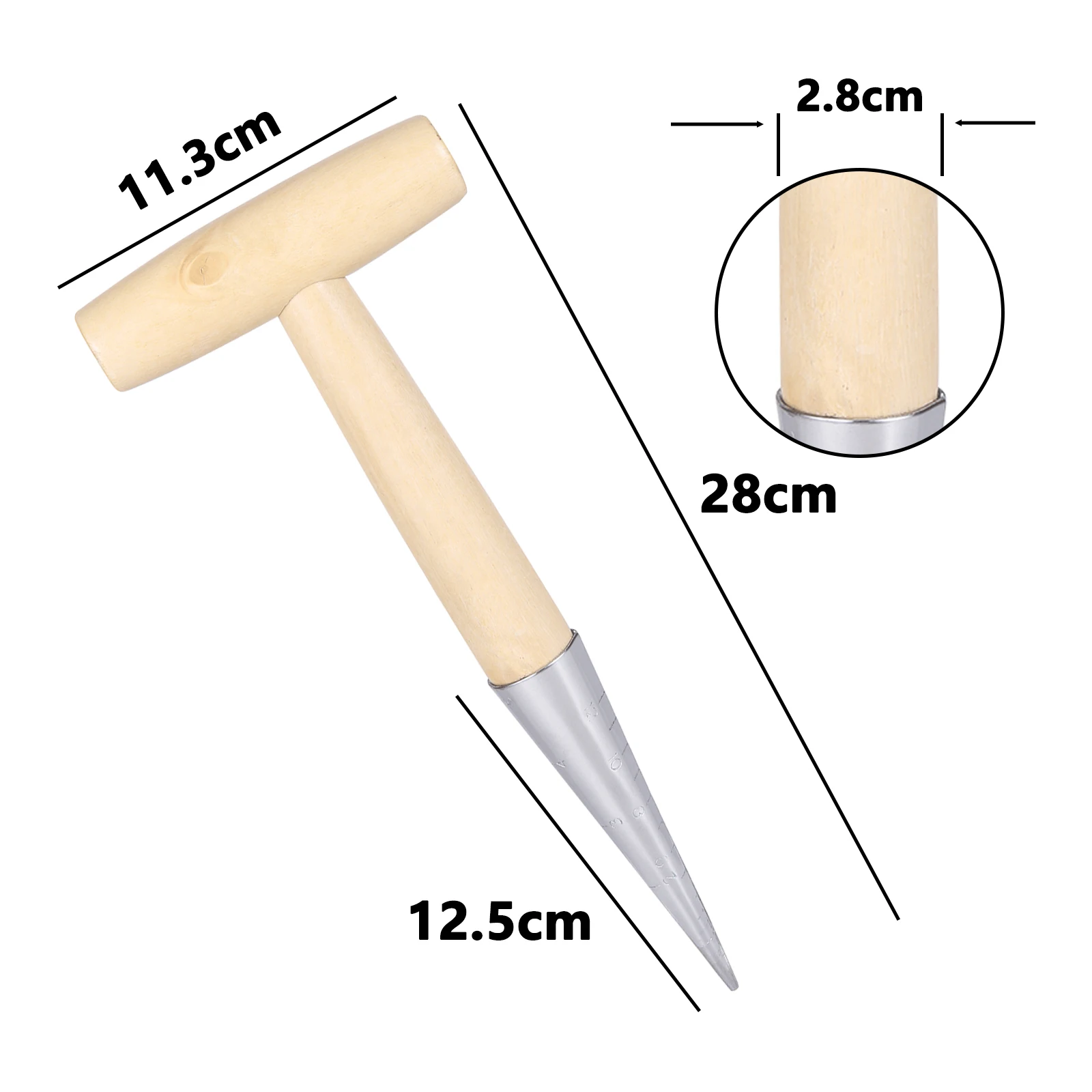 Wood Handle Hand Sow Dibbler Digger Seedling Bulbs Transplanting Tool Gardening Digging Hole Punch Tool Flower Vegetable Planter