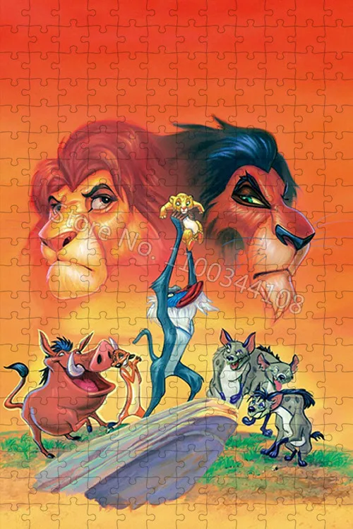 Puzzle le roi Lion pour adultes, jouets de décompression, 300/500/1000  pièces, Simba Disney, personnage, cadeau éducatif pour enfants - AliExpress