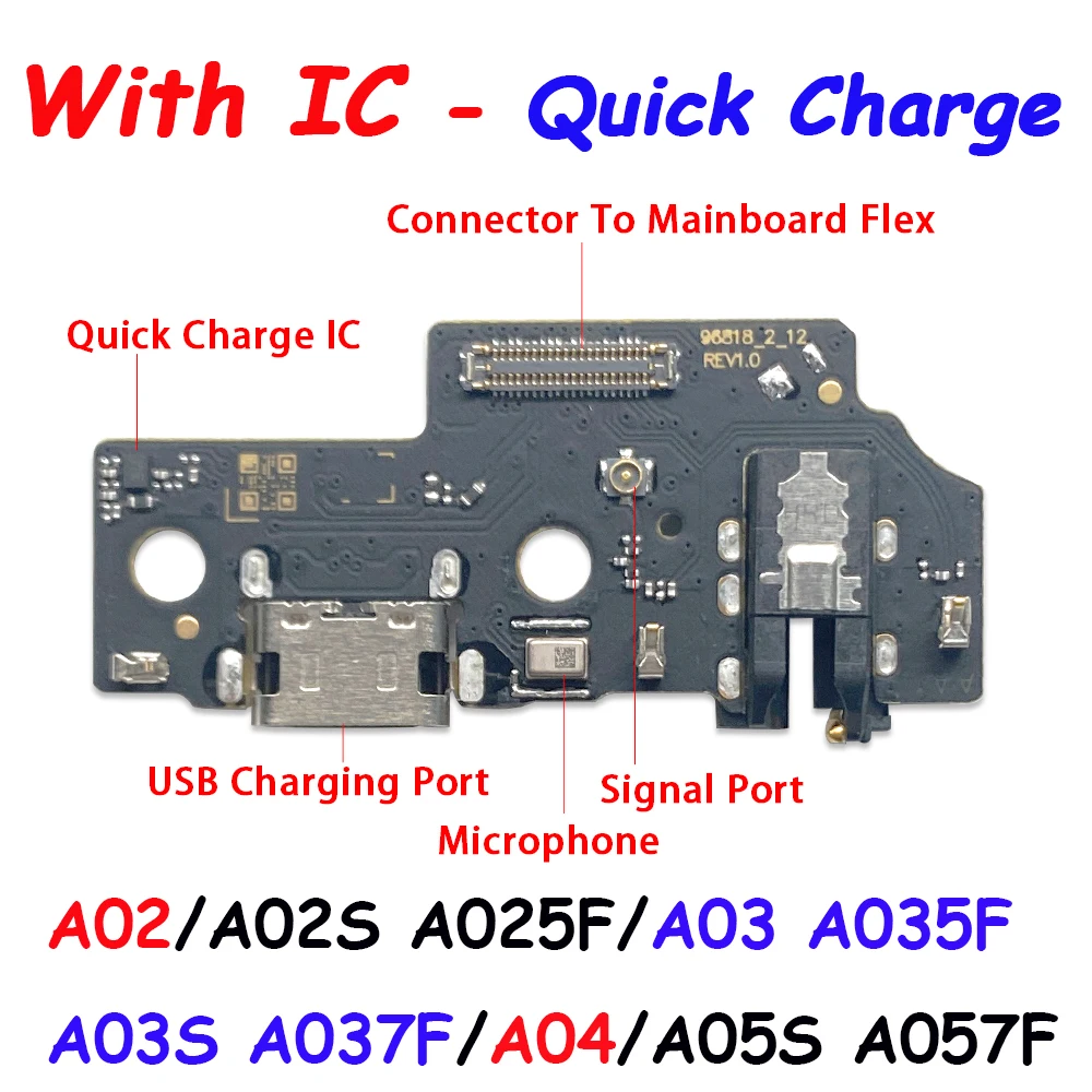 

Tested USB Charger Port Jack Dock Connector Flex Cable With Microphone For Samsung A02 A03 A035F A04 A05 A02S A025F A03S A04S