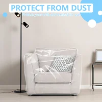 Clear Couch Cover PE Waterproof Sofa Cover Cat Scratch Protector 1/2/3/4 Seat Dustproof Detachable Couch Furniture Protector 2