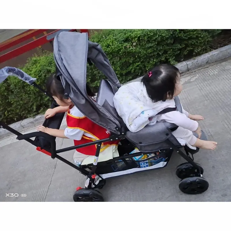Sit And Stand Tandem Stroller Lightweight Twins Carriage With Toddler Platform Suit For 0-7 Ages Kids baby stroller