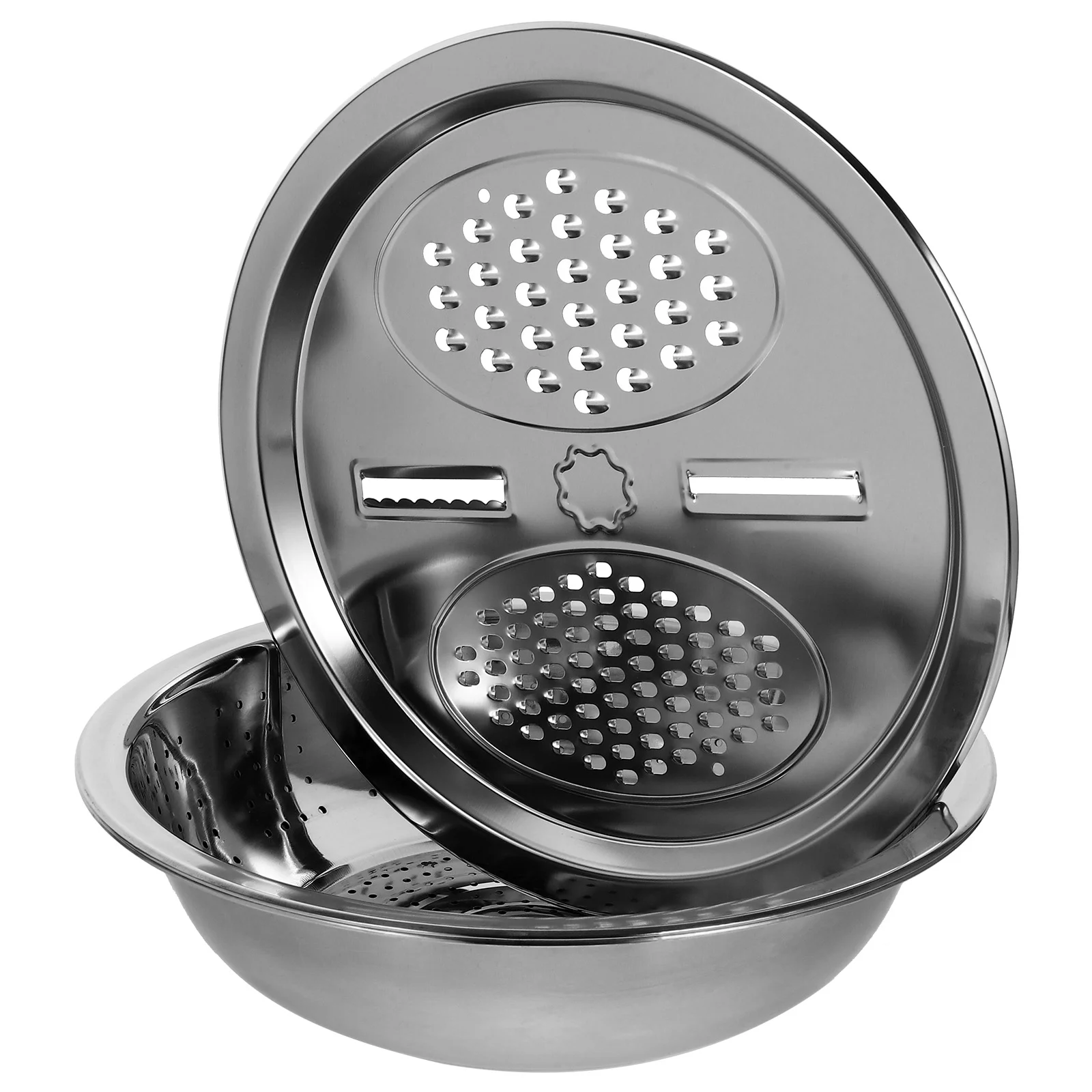 

Drain Basket Multi-function Grater Filter 201 Stainless Steel Multi-functional Kitchen Drainer