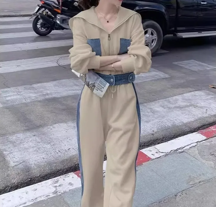 أطقم بذلة رياضية للركض من قطعتين للنساء ، معطف قصي...