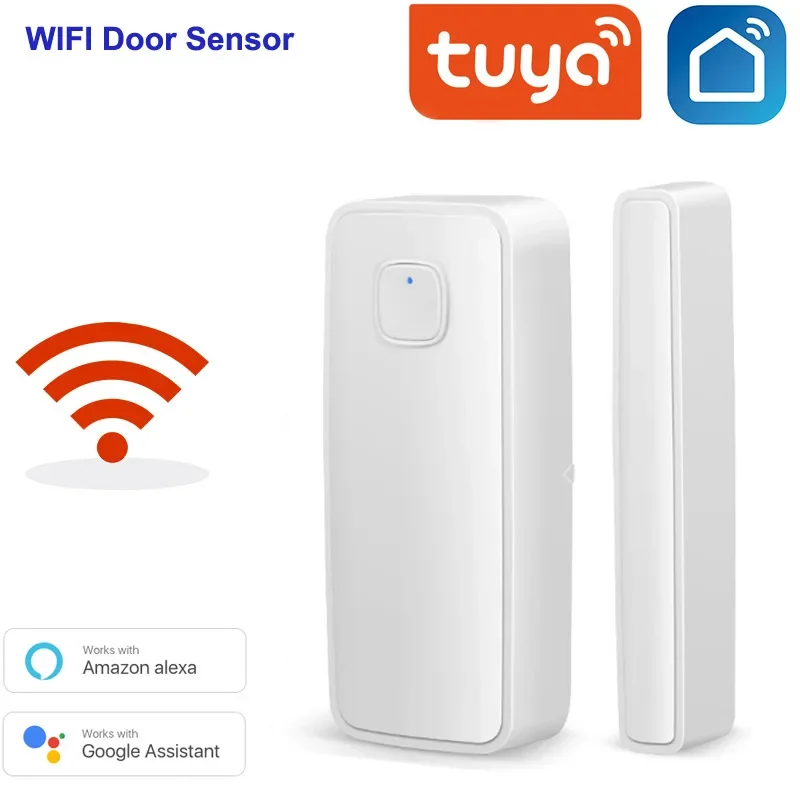 Smart Tuya WiFi Door Sensor Window Magnetic Door Open Closed Detector Security Alarm System Record Unlock Work with Alexa Google tuya smart wifi zigbee door sensor alarm window open closed detector smart life app alert security system with alexa google home