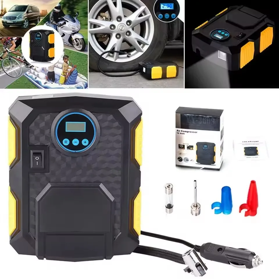 Portable 12V Car Air Compressor Pump 150 PSI for Car Motorcycles Bicycles