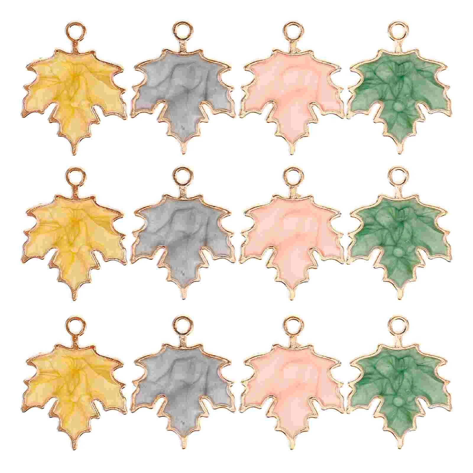 

40Pcs Necklace Key Chain Bracelets Jewelry Making Leaf Shape Charms Pendant