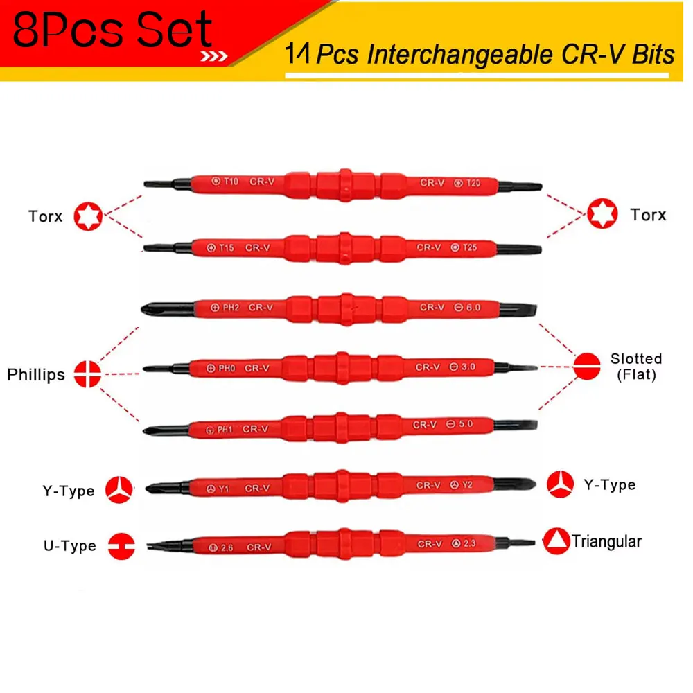 26 in 1 1000V Insulated Screwdriver Set for Electrician Professional Tools Magnetic Screw driver Bits Insulation Hand Tools 4