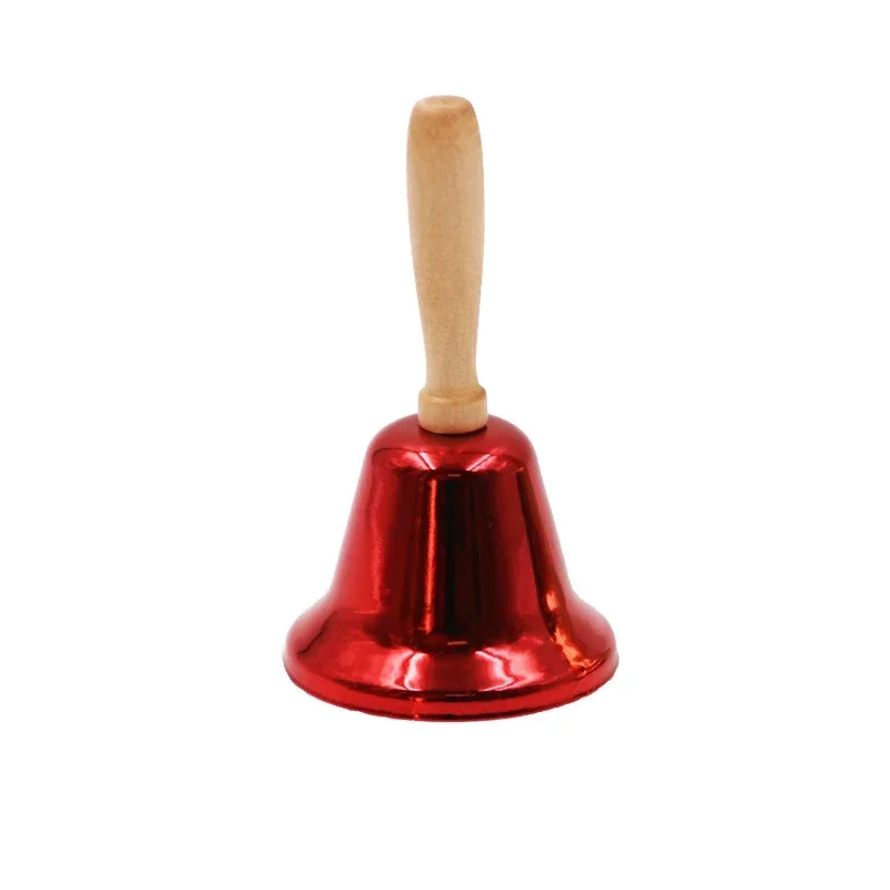 Jingle Bells Hand Bell Christmas Bell Creative Wooden Christmas Hand Bell Jingle Bells Crisp Tone Santa Claus Attraction Attention School Wedding Party Supplies