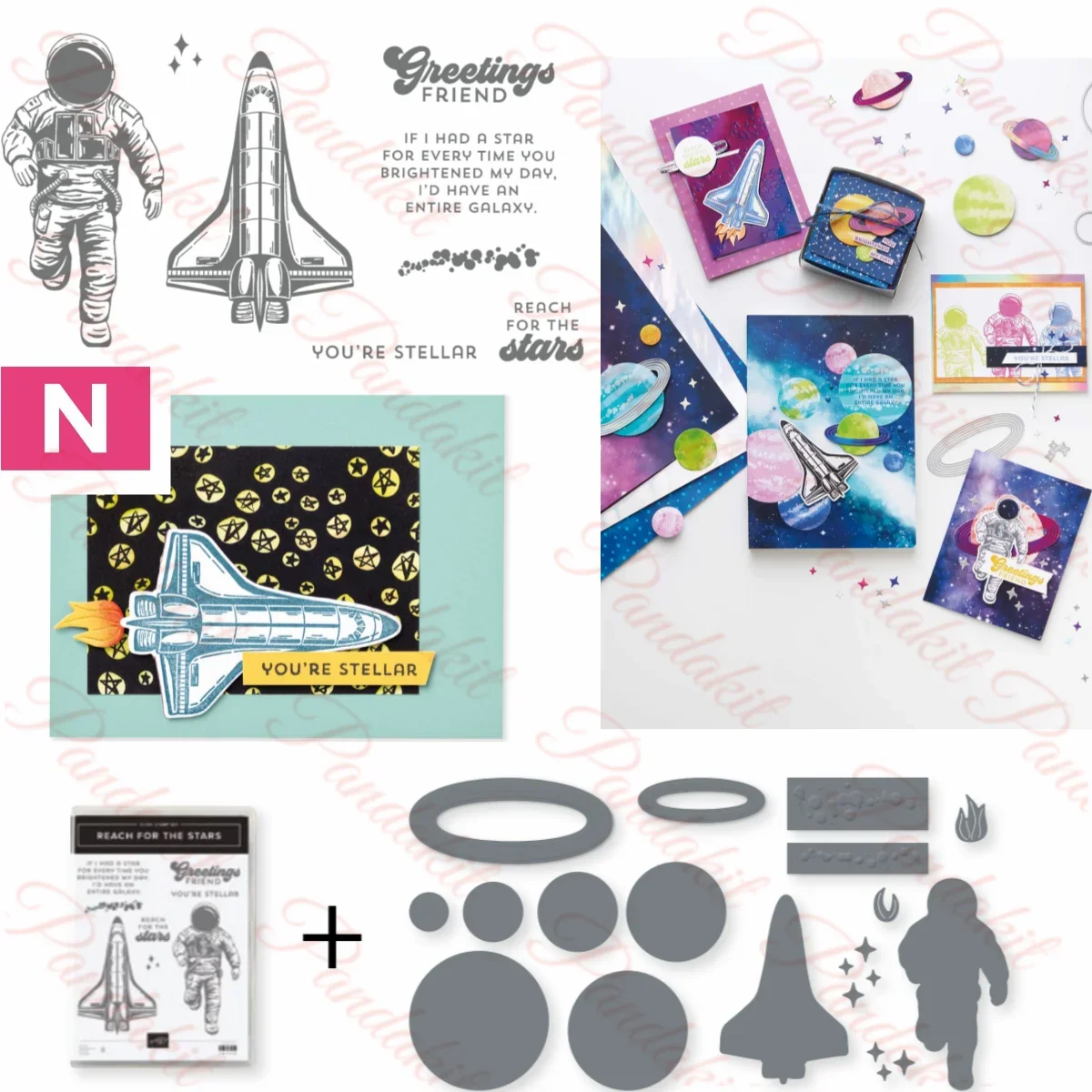 

Reach For The Stars 2024 Metal Cutting Dies Clear Stamp DIY Scrapbook Paper Craft Handmade Album Card Punch Embossing Template