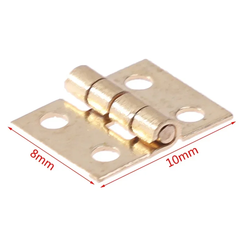 50Pcs Tiny Mini Small Metal Hinge for 1/12 House Miniature Cabinet Furniture Fittings for Cabinets 10 X 8mm Home Hardware