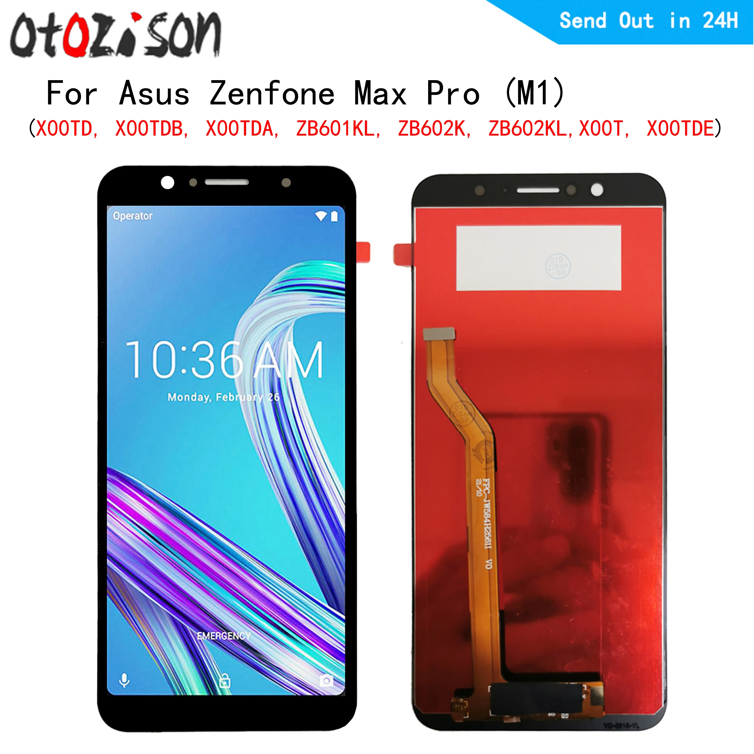 Asus Zenfone max pro m1,zb601kl,zb602kl,5.99インチ用のIPS