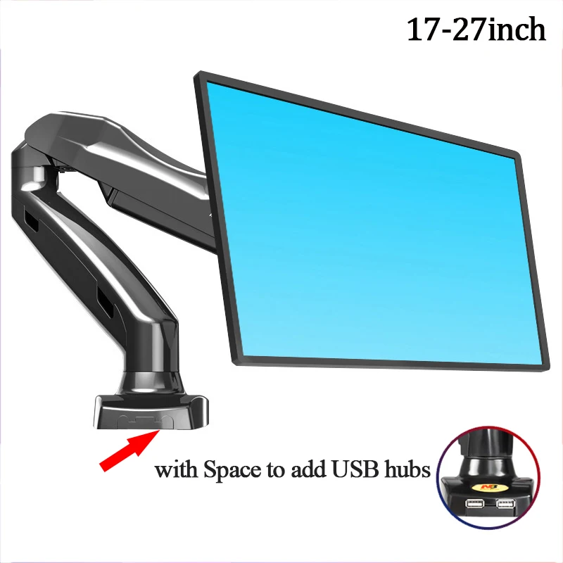 

New F80 Desktop Monitor Stand Desk Mount Full Motion Swivel Monitor Arm Gas Spring for 17''-27'' Monitor Holder