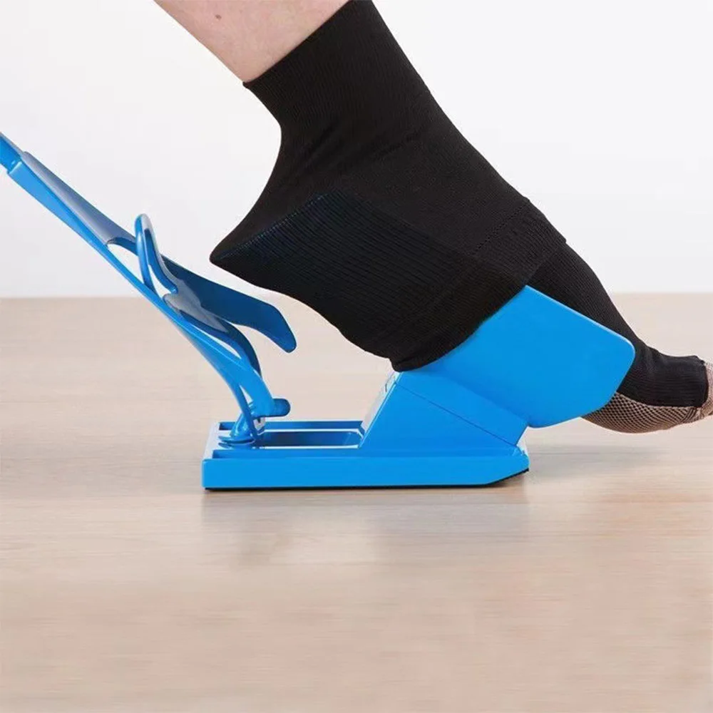 Wear Socks Aid Device Slider Easy Put on Sock Aid Kit Shoe Horn Device No Bending Stretching Sock Supports Braces Tool
