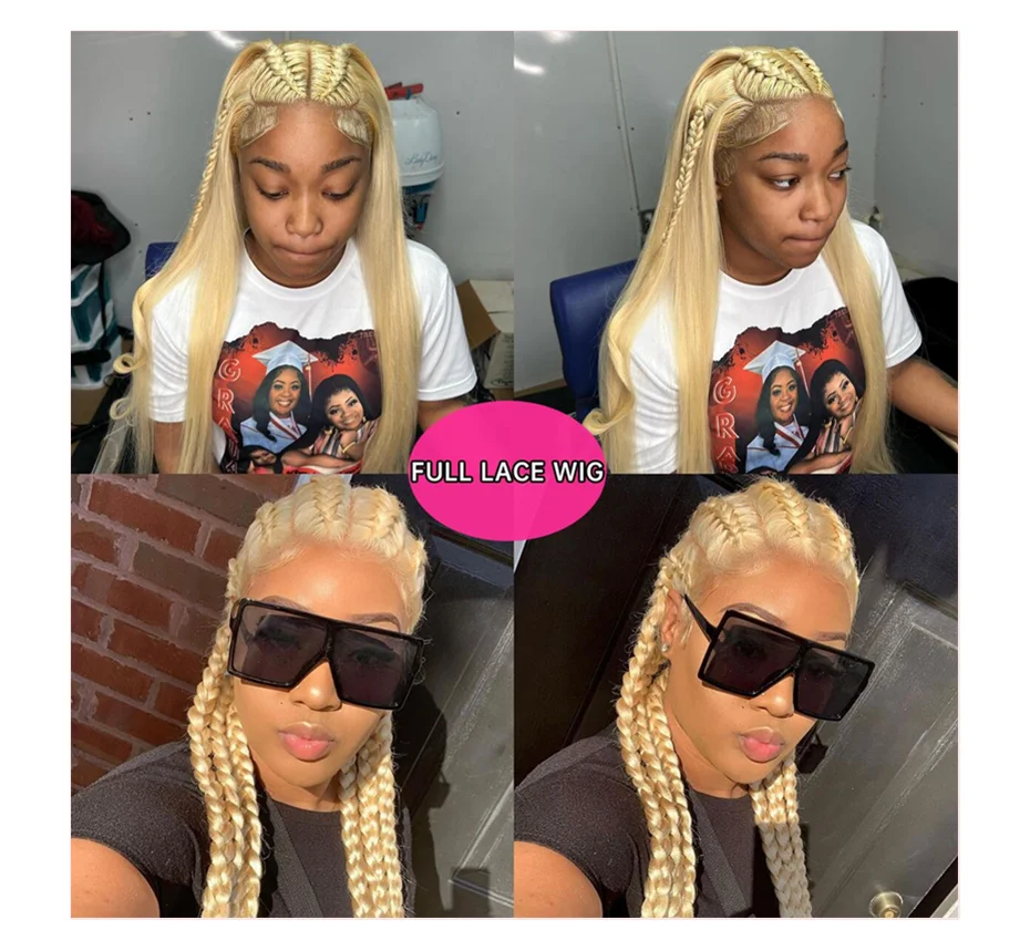 613 volle Spitze Perücke gerade blonde volle Spitze Echthaar Perücke vor gezupft brasilia nischen transparenten 13x6 Spitze Front Perücken für Frauen – Detail 11