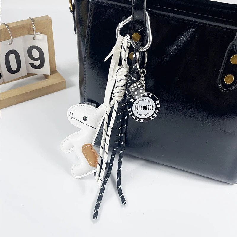 Women's Bag Charm Decoration Cartoon Rocking Horse Women's Leather Charm Bag Key Chain Cute Bag Accessories Gifts