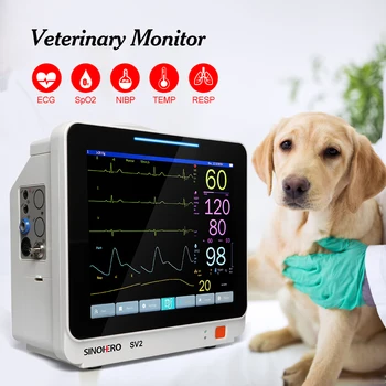 SINOHERO SV2 ICU CCU Veterinary Monitor 5.5″ Touch LCD Display ECG RESP SpO2 PR NIBP Muliti-Parameters Vital Signs Monitor