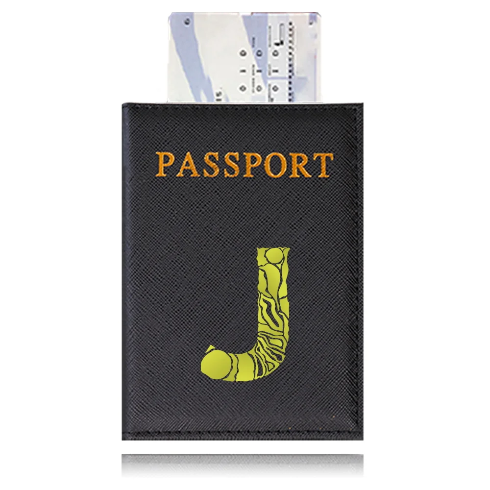 Waterproof Black Leather Passport Holder with Customizable Engraving