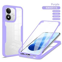 Crystal Clear 360° Protection Full Body Case for Redmi Note 17 Pro 5G (Lavender)