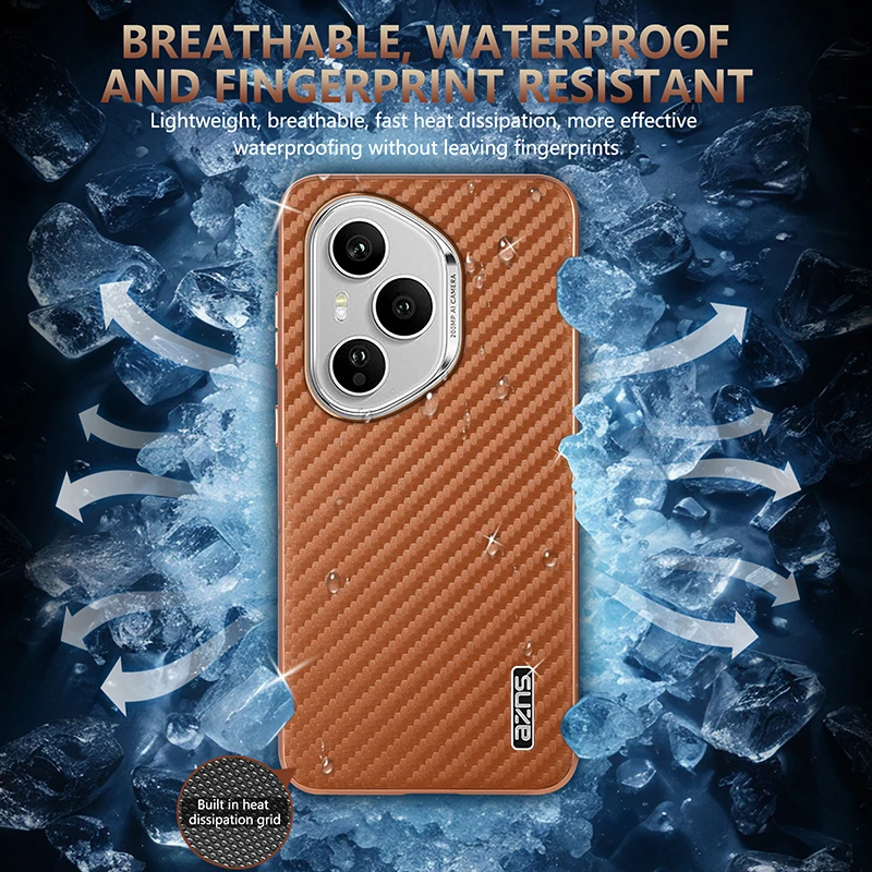 Luxury PU Plating Carbon Fiber Protective Back Cover