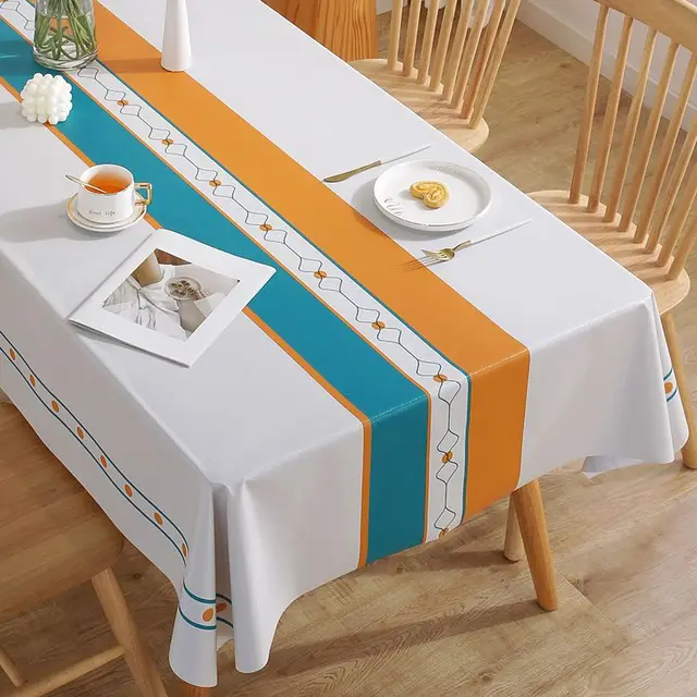 Nappe rectangulaire imperméable en Polyester, motif de Style concis moderne, décoration de maison, cuisine, salon, fête de mariage 4