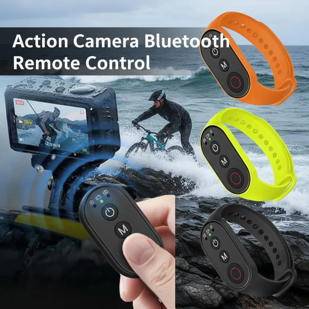 Bluetooth Remote Control Bracelet for Action Camera Compatible with DJI Action 6/5/4/3 Smartphone Wristband Shutter Remote