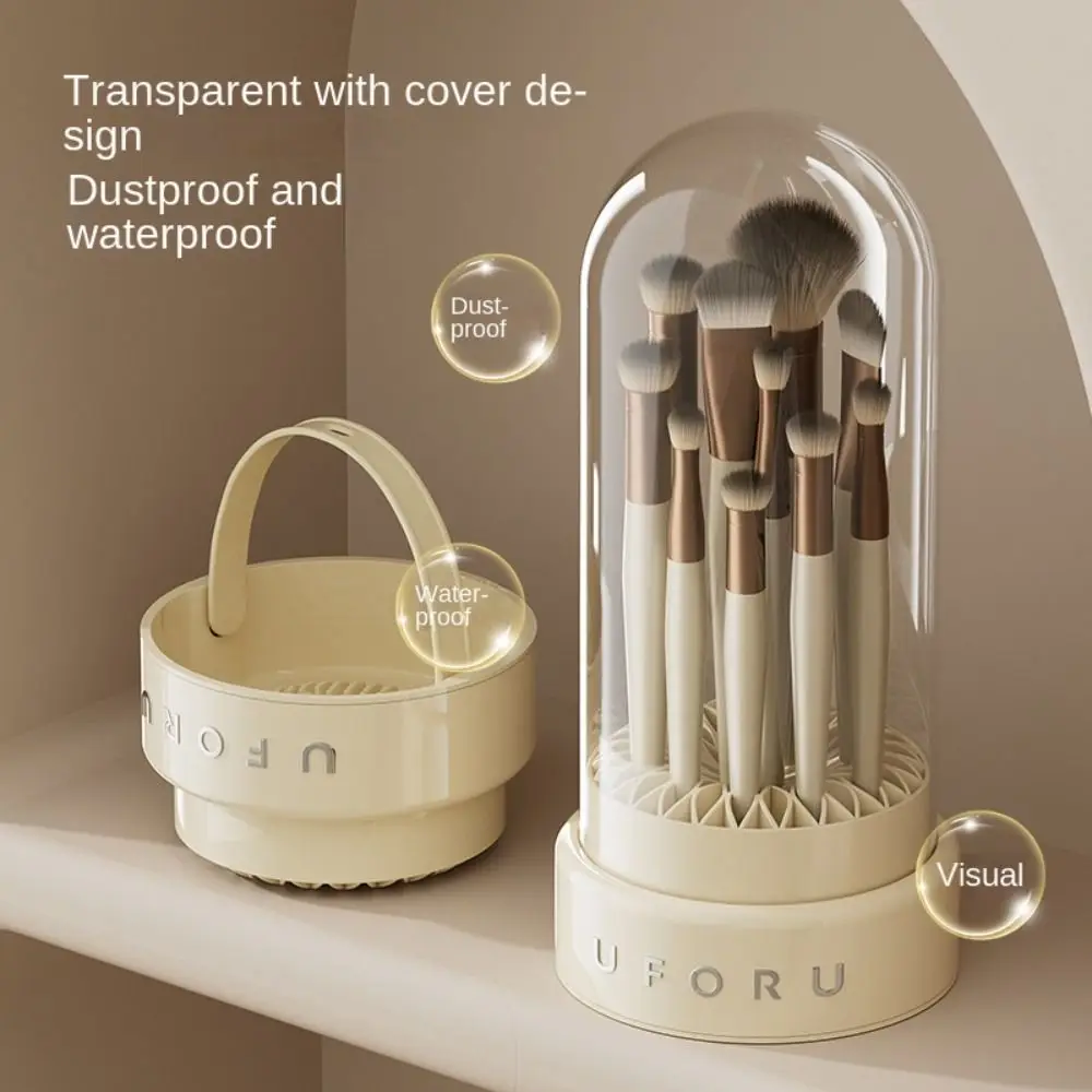 

Вместительное ведро для хранения кистей для макияжа, пыленепроницаемый съемный Настольный органайзер, коробка 2 в 1, держатель для косметических кистей для дома