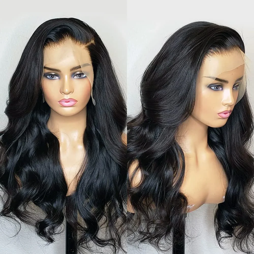 Body Wave Lace Front Wigs for Black Women PrePlucked with Baby Hair Synthetic Lace Front Wig Glueless Heat Resistant 180 Density