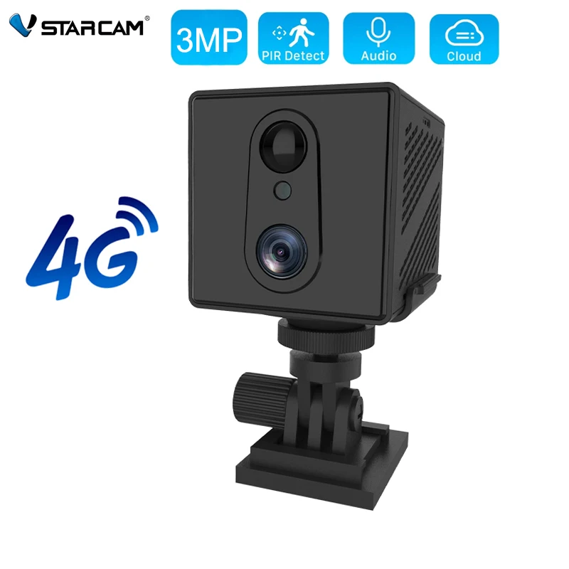 Vstarcam 4G SIM Card  Mini Camera 3MP 1080P IP Camera 3000mAh Battery Portable Car Camera IR Night Surveillance Security Cam