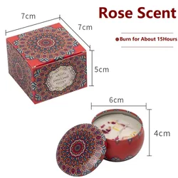 Vintage Floral Scented Soy Wax Candle Jars for Weddings and Home Décor Gifts (1PCS - Rose)