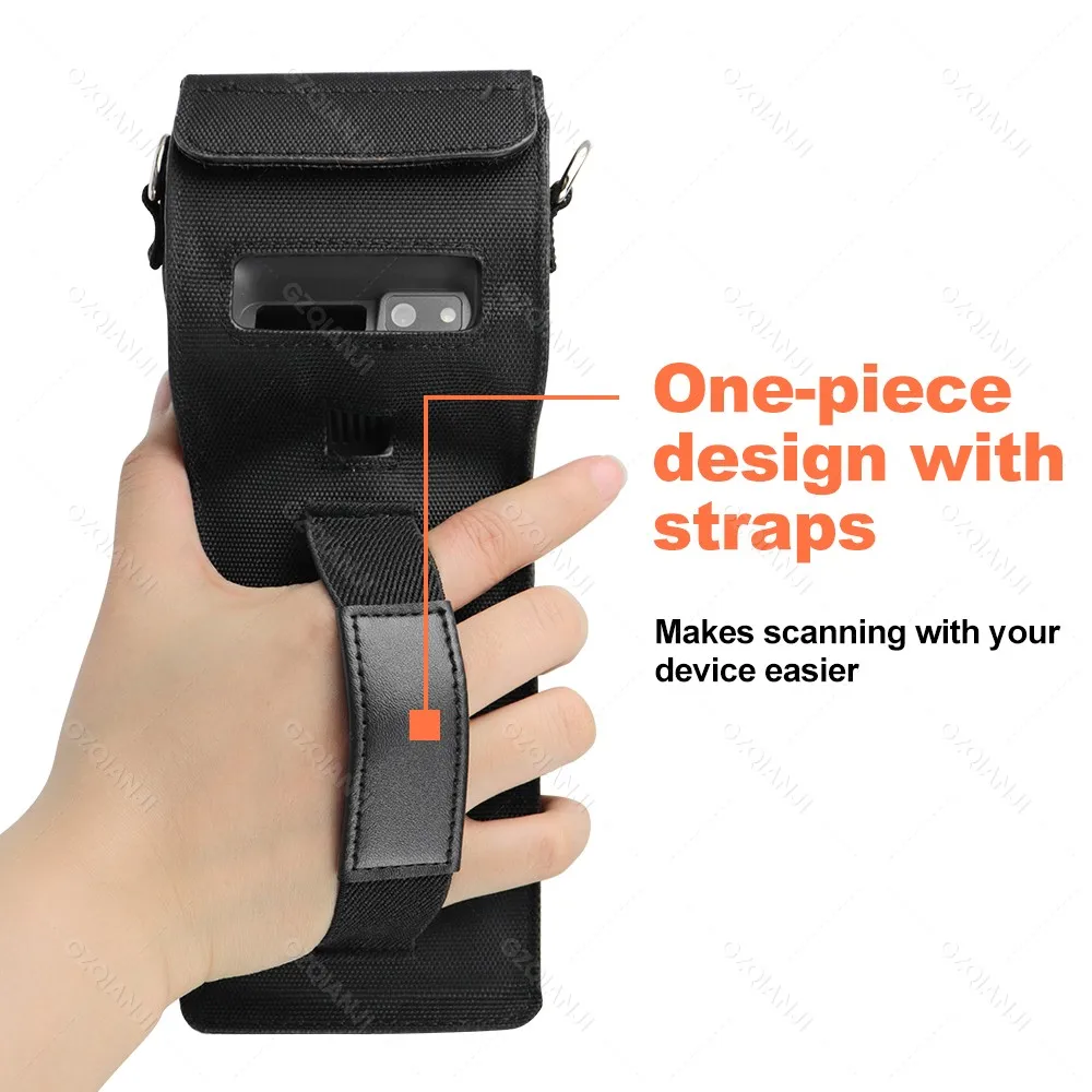 For Android POS Terminal Handheld Thermal 58mm POS Printer Nylon Fabric Crossbody Bag & Silicone Protective Case